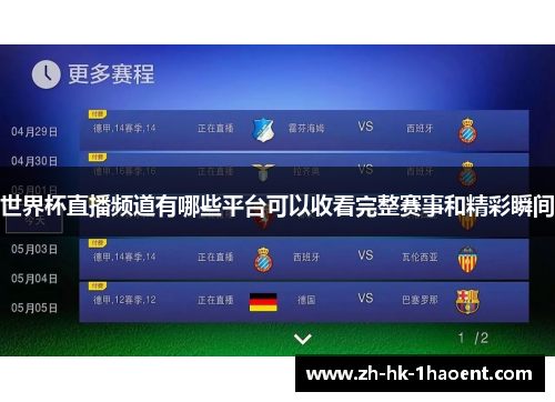 世界杯直播频道有哪些平台可以收看完整赛事和精彩瞬间