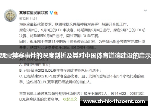 魏震禁赛事件的深度剖析及其对中国体育道德建设的启示 魏震禁赛事件的深度剖析及其对中国体育道德建设的启示